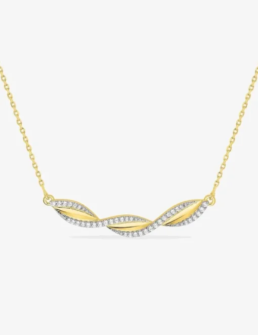 Collier torsadé plaqué or, rhodium et oxydes de zirconium SO OR