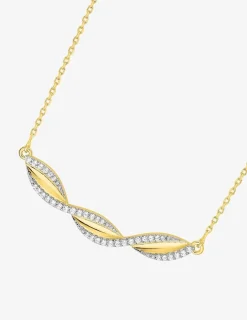 Collier torsadé plaqué or, rhodium et oxydes de zirconium SO OR