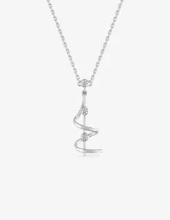 Collier tourbillon argent 925‰ rhodié et oxydes de zirconium sertis clos SO OR