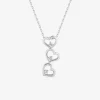 Collier triple cœur argent 925‰ rhodié et oxydes de zirconium SO OR