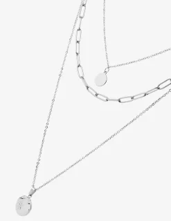 Collier trois rangs et pendentif en acier SO OR