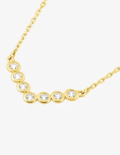 Collier V or jaune 375‰ oxydes de zirconium sertis clos SO OR