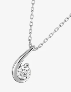 Collier virgule or blanc 375 ‰ et oxyde de zirconium SO OR