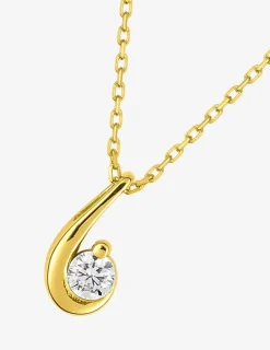 Collier virgule or jaune 375 ‰ et oxyde de zirconium SO OR