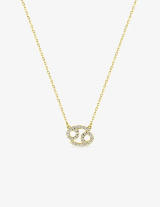 Collier zodiaque Cancer or jaune 375 ‰ et oxydes de zirconium SO OR