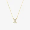 Collier zodiaque Gémeaux or jaune 375 ‰ et oxydes de zirconium SO OR