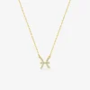 Collier zodiaque poisson en or jaune 375 ‰, oxydes de zirconium SO OR