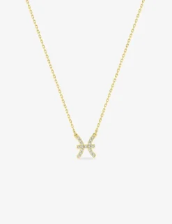Collier zodiaque poisson en or jaune 375 ‰, oxydes de zirconium SO OR
