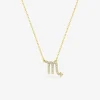 Collier zodiaque scorpion en or jaune 375 ‰, oxydes de zirconium SO OR