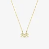 Collier zodiaque verseau en or jaune 375 ‰, oxydes de zirconium SO OR