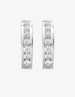 Créoles 16 mm argent 925 ‰ rhodié et oxydes de zirconium SO OR