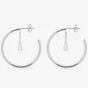 Créoles 30 mm argent 925‰ rhodié et oxyde de zirconium SO OR