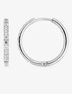 Créoles 20 mm oxydes de zirconium synthétiques et acier SO OR