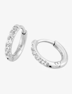 Créoles 12 mm oxydes de zirconium synthétiques et acier SO OR