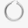 Créoles 25 mm tube 5 mm argent 925‰ rhodié SO OR