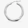 Créoles 25 mm tube 4 mm torsadé argent 925‰ rhodié SO OR