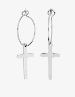 Créoles acier croix SO OR