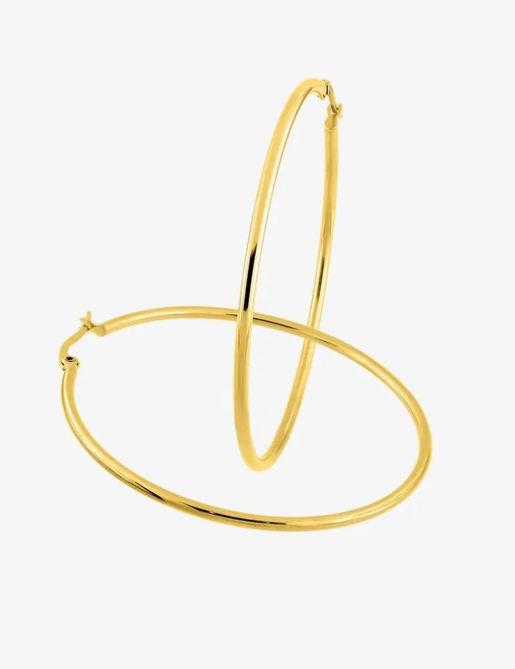 Créoles acier doré 55mm SO OR