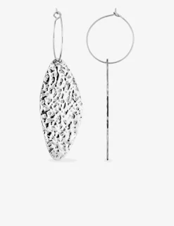 Créoles acier gris pendentif fantaisie SO OR