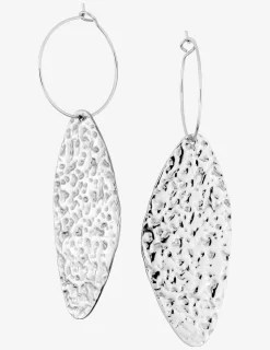 Créoles acier gris pendentif fantaisie SO OR