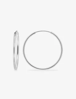 Créoles argent 925‰ 35 mm fil 2mm SO OR