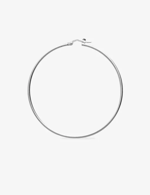 Créoles argent 925‰ 50 mm fil rond 1,6 mm massif SO OR