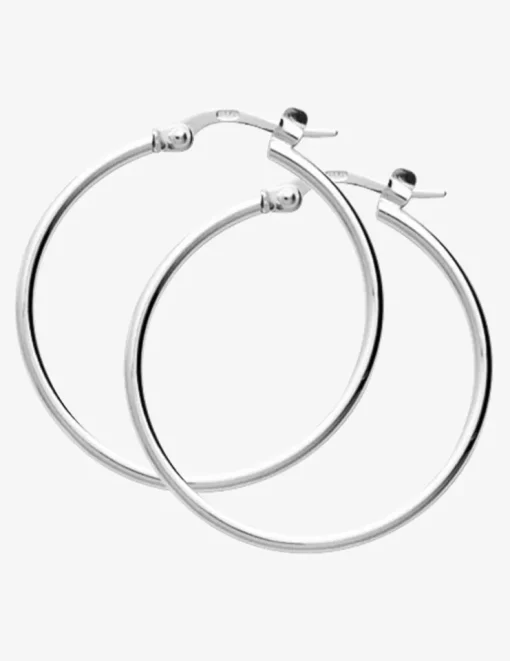 Créoles argent 925‰ 25 mm fil rond 1,6 mm massif SO OR
