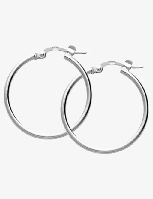 Créoles argent 925‰ 20 mm fil rond 1,6 mm massif SO OR
