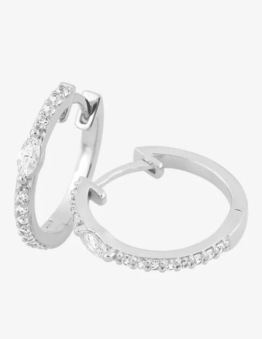 Créoles Argent 925‰ rhodié & oxydes de zirconium SO OR