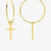 Créoles croix plaqué or et pendant croix SO OR