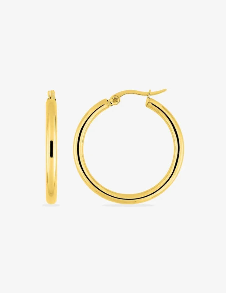 Créoles diamètre 30 mm acier doré SO OR