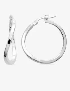 Créoles en argent 925‰ rhodié 20 mm SO OR