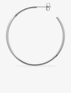 Créoles en argent 925‰ rhodié 40 mm SO OR