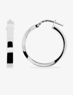Créoles fil rectangle 3 x 1,5 cm argent 925‰ 15 mm SO OR