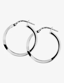 Créoles fil rectangle 3 x 1,5 cm argent 925‰ 15 mm SO OR