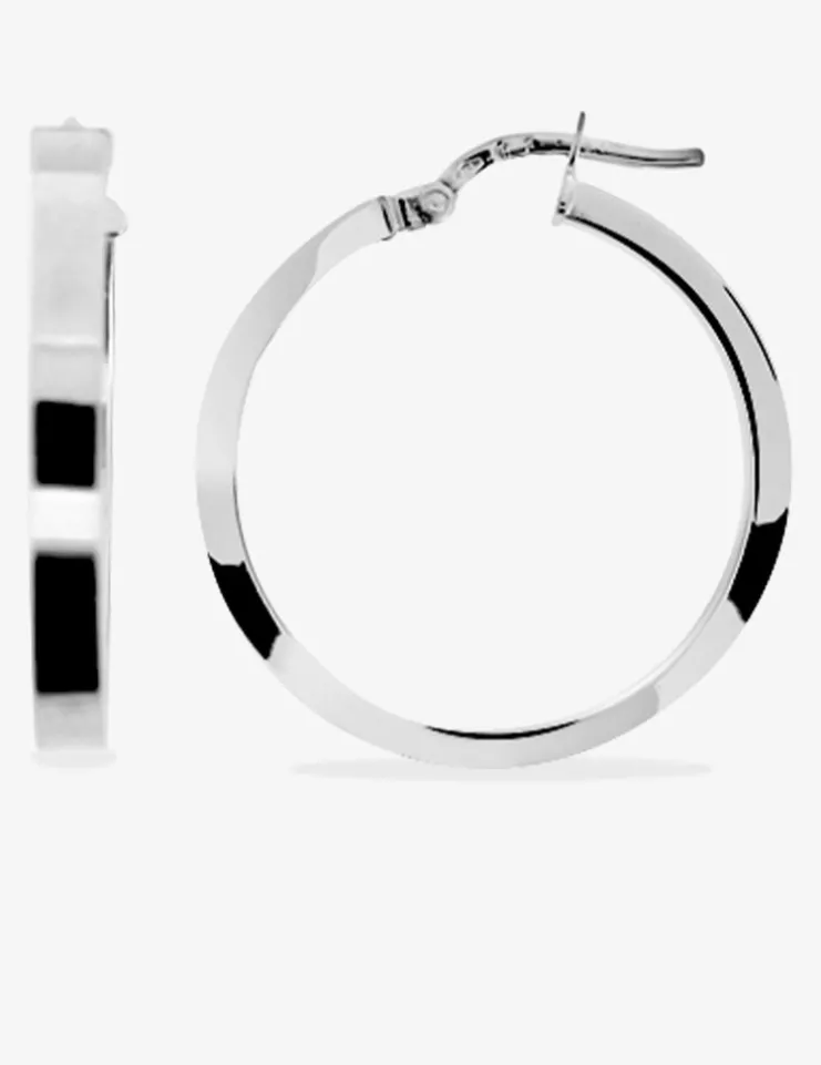 Créoles fil rectangle 3 x 1,5 cm argent 925‰ 20 mm SO OR