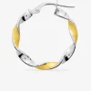Créoles fil torsadé 3 mm diamètre 15 mm or jaune 375‰ et rhodium SO OR