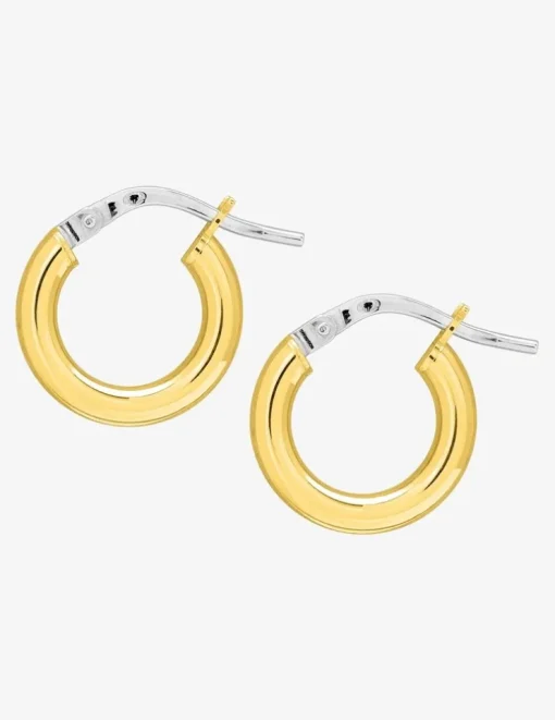 Créoles lisses 8 mm or jaune 750‰ fil 2,5 mm SO OR