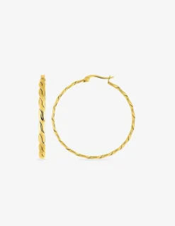 Créoles torsadées 45 mm acier doré SO OR