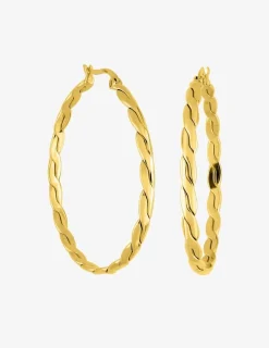 Créoles torsadées 45 mm acier doré SO OR