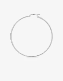 Créoles tube 2 mm argent 925‰ 55 mm SO OR
