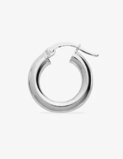 Créoles tube 4 mm argent 925‰ 10 mm SO OR
