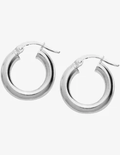 Créoles tube 4 mm argent 925‰ 10 mm SO OR
