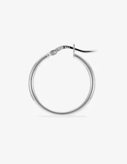 Créoles tube 2 mm argent 925‰ 20 mm SO OR
