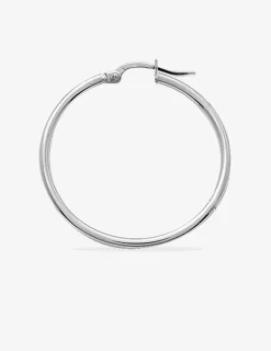 Créoles tube 2 mm argent 925‰ 30 mm SO OR