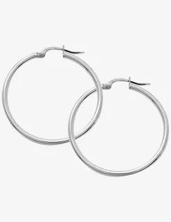 Créoles tube 2 mm argent 925‰ 30 mm SO OR