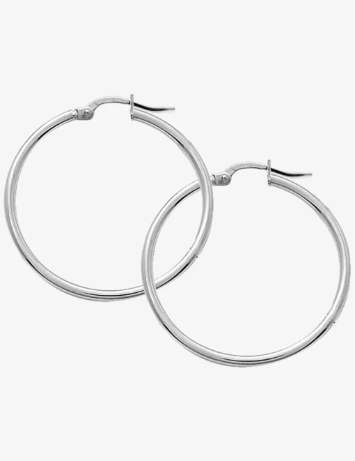 Créoles tube 2 mm argent 925‰ 30 mm SO OR
