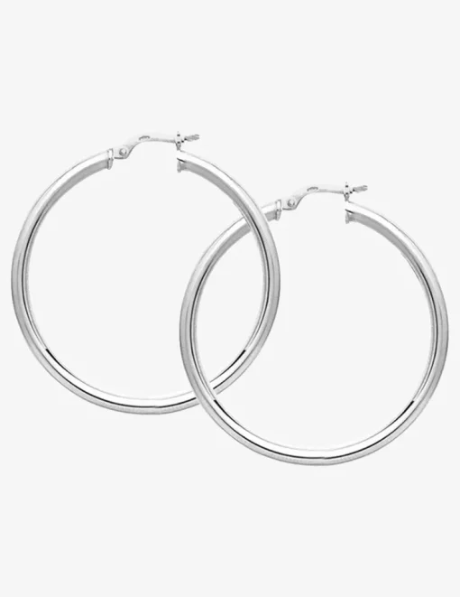Créoles tube 3 mm argent 925‰ 35 mm SO OR