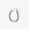 Créoles tube 3mm ovales argent 925‰ 19 mm SO OR