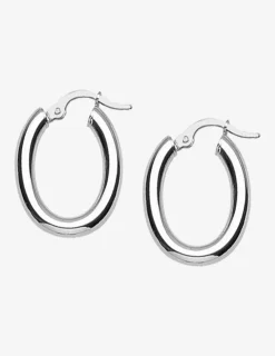 Créoles tube 3mm ovales argent 925‰ 19 mm SO OR